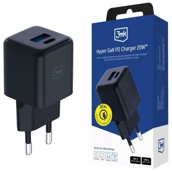 Lādētājs 3MK Hyper GaN 20W QC4+ USB-C ātrais lādētājs 20 W, GaN, QC4+