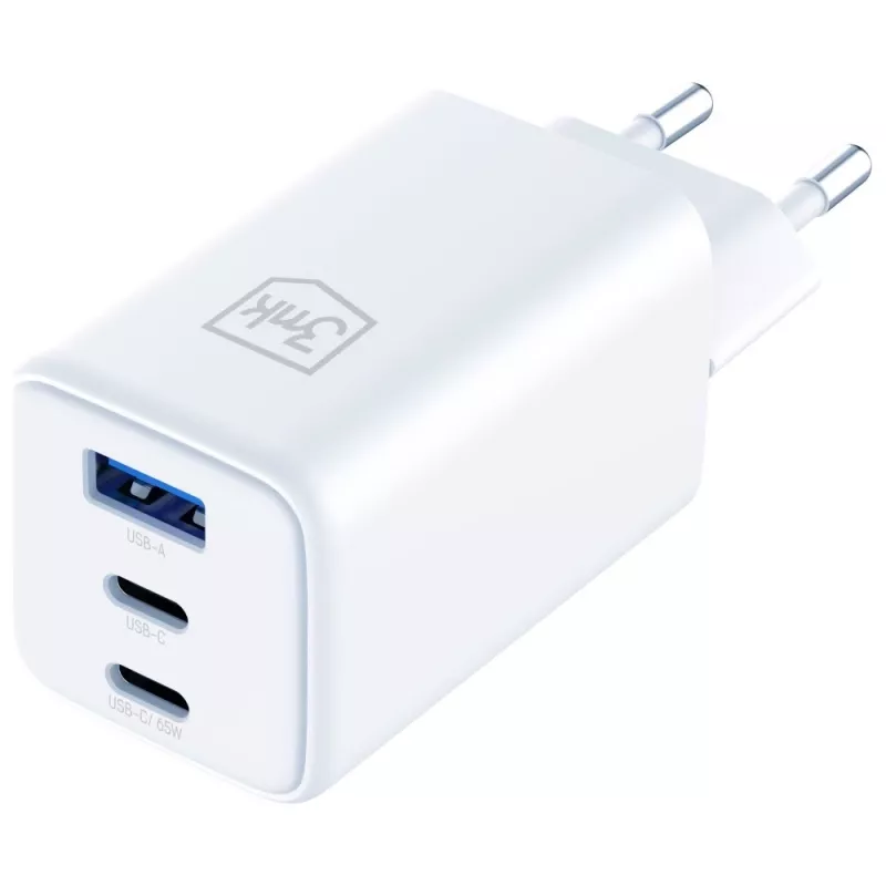 3MK lādētājs Hyper GaN 65W QC4+ — USB GaN 65W ātrais lādētājs ar QC4+ atbalstu