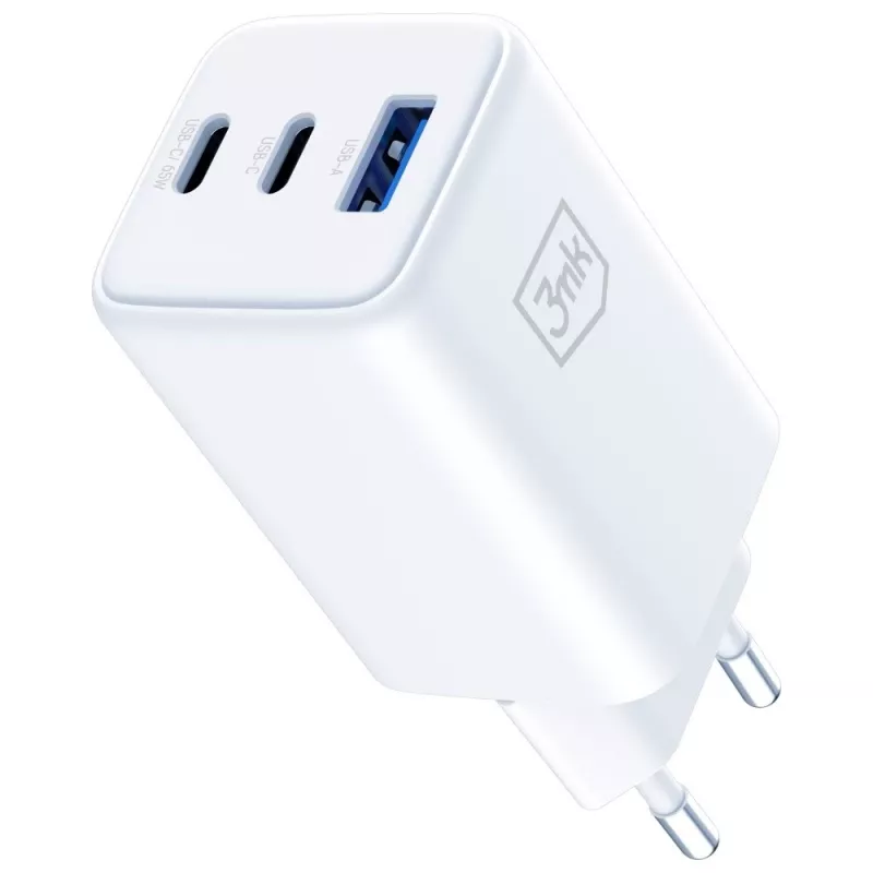 3MK lādētājs Hyper GaN 65W QC4+ — USB GaN 65W ātrais lādētājs ar QC4+ atbalstu