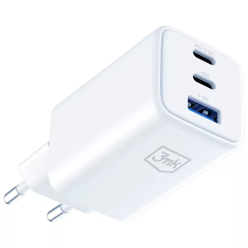 3MK lādētājs Hyper GaN 65W QC4+ — USB GaN 65W ātrais lādētājs ar QC4+ atbalstu