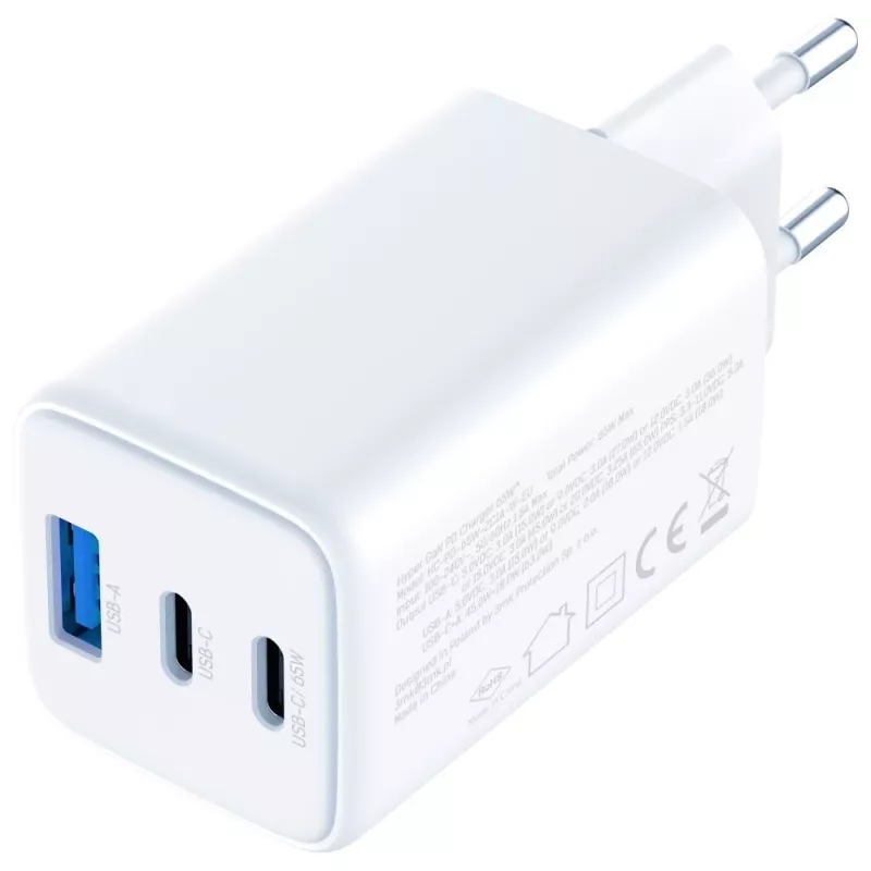3MK lādētājs Hyper GaN 65W QC4+ — USB GaN 65W ātrais lādētājs ar QC4+ atbalstu