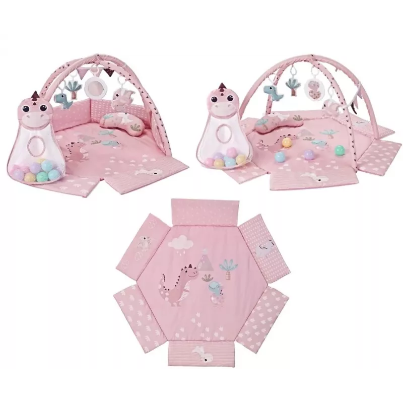 Izglītojošs rotaļu paklājs Dino Pink TinyMini rozā