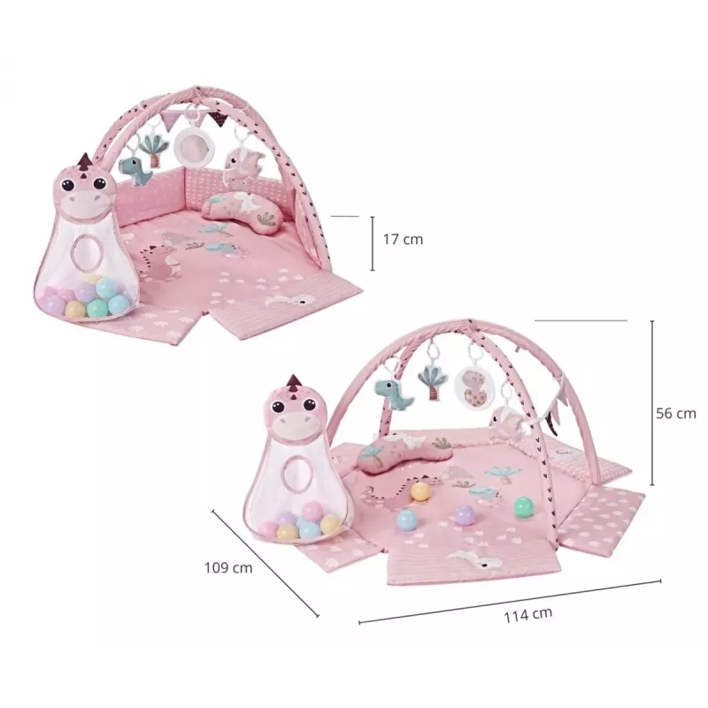 Izglītojošs rotaļu paklājs Dino Pink TinyMini rozā