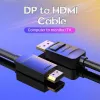Kabelis DP uz HDMI 2M/MELNS Hadbh Vention
