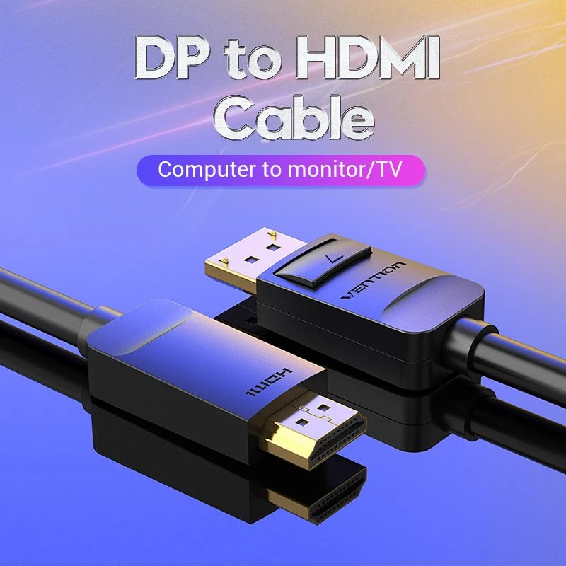 Kabelis DP uz HDMI 2M/MELNS Hadbh Vention