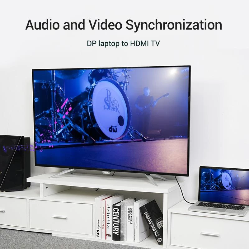 Kabelis DP uz HDMI 2M/MELNS Hadbh Vention