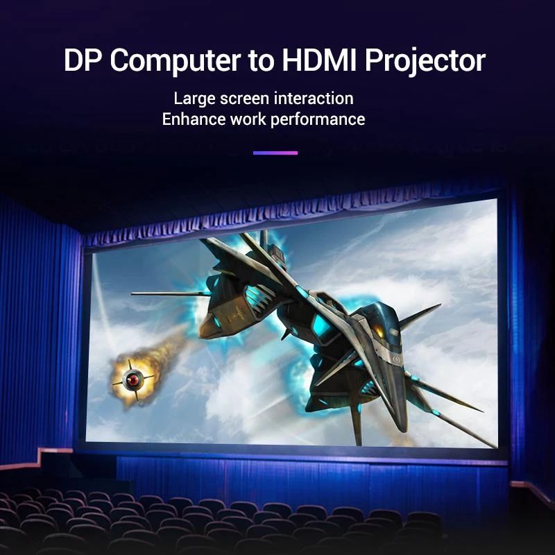 Kabelis DP uz HDMI 2M/MELNS Hadbh Vention