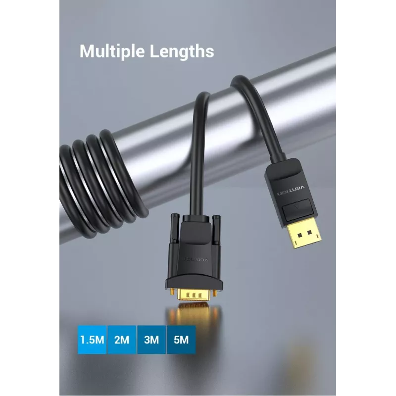 Kabelis DP uz VGA 2M/MELNS Hblbh Vention