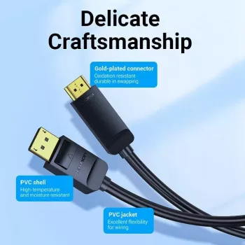 Kabelis DP uz HDMI 1M/HAGBF Vention