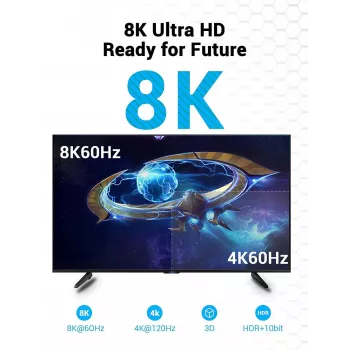 HDMI kabelis 8K/10M Melns Aanbl Vention