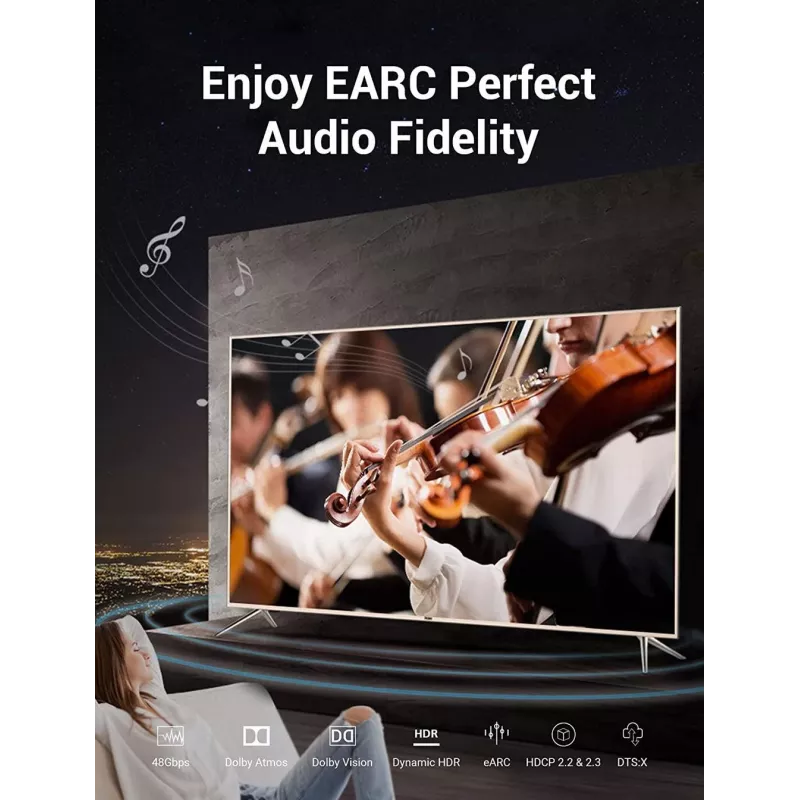HDMI kabelis 8K/10M Melns Aanbl Vention