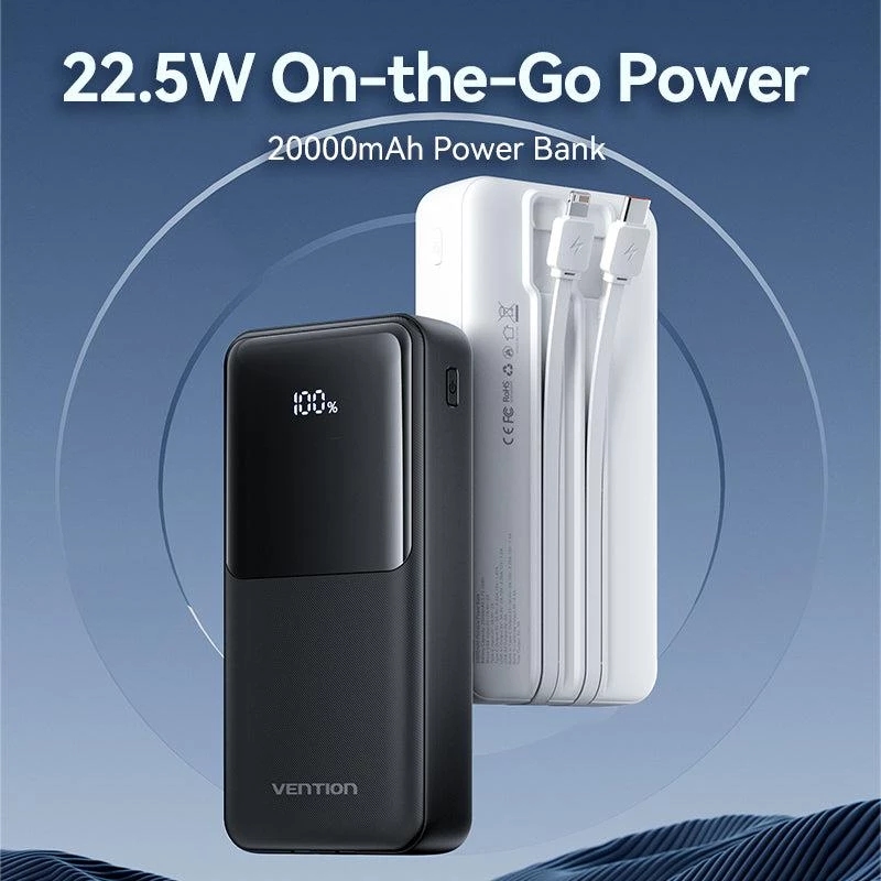 Ārējais akumulators USB 20000MAH 22.5W/WHITE FHPW0 Vention