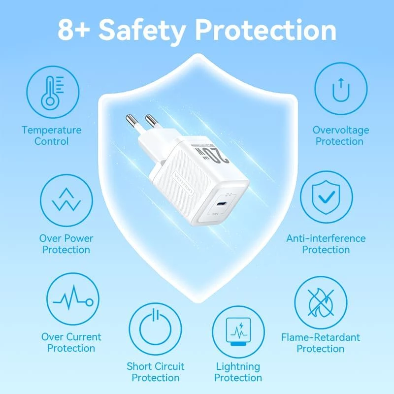 Mobilais lādētājs sienai USB-C/20W TZ-FEPW0-EU-02 Vention