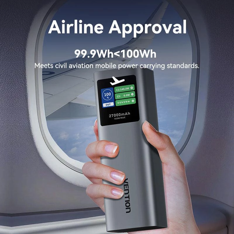 Ārējais akumulators USB 27000MAH 140W/FKEH0 Vention