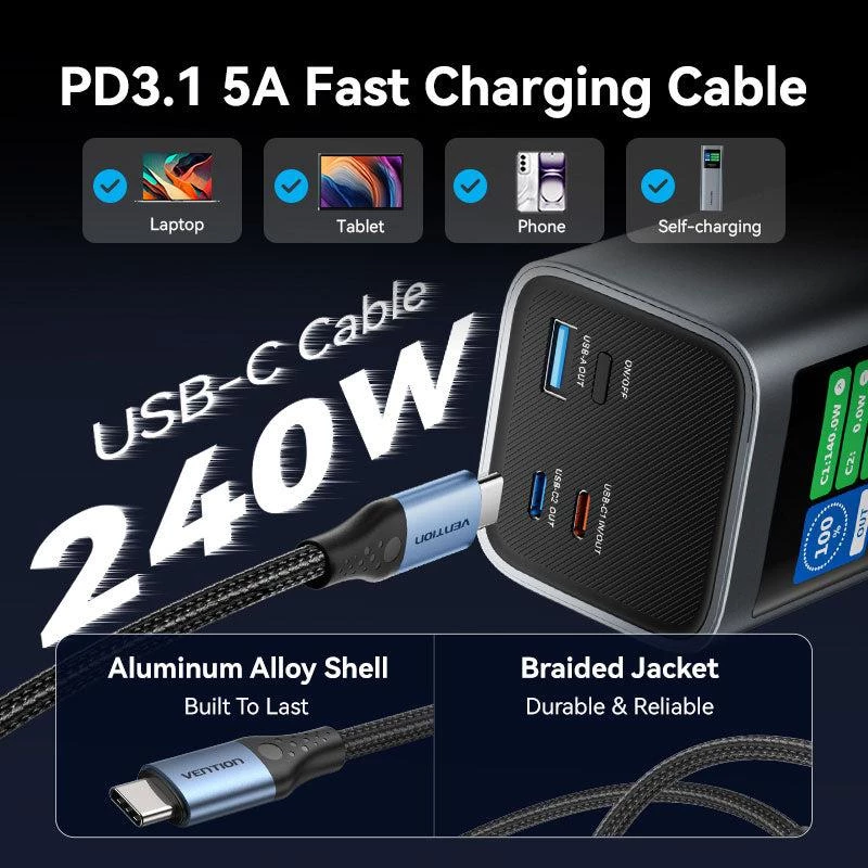Ārējais akumulators USB 27000MAH 140W/FKEH0 Vention