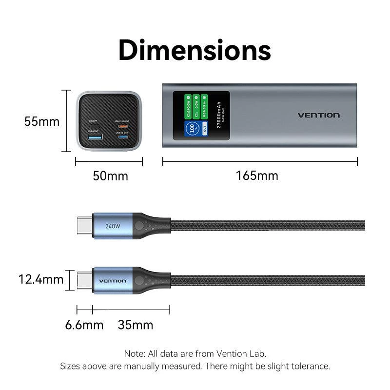 Ārējais akumulators USB 27000MAH 140W/FKEH0 Vention