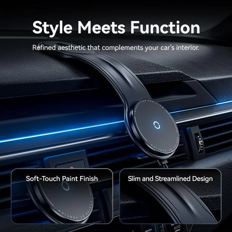Mobilo ierīču auto lādētājs MAGNETIC/WRL Melns KSJB0 Vention
