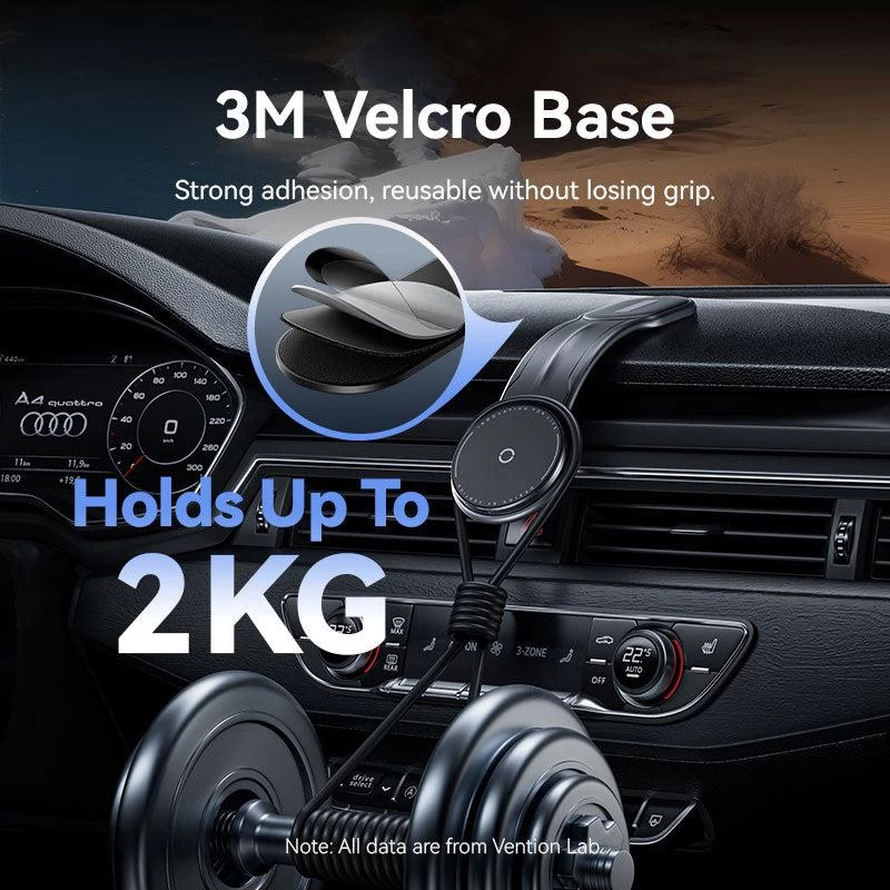 Mobilo ierīču auto lādētājs MAGNETIC/WRL Melns KSJB0 Vention