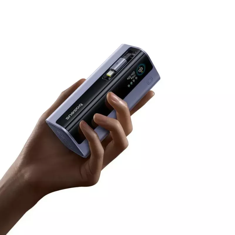 Pārnēsājams ārējais akumulators Baseus EnerGeek GR11 20000 mAh LiPo 145W, 2× USB-C + 1× USB-A, 20V, Melns