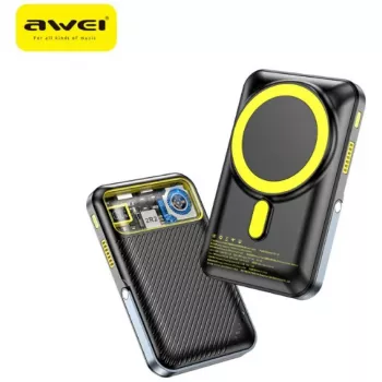 Powerbank Awei PA-10 10000mAh indukcijas MagSafe Melns