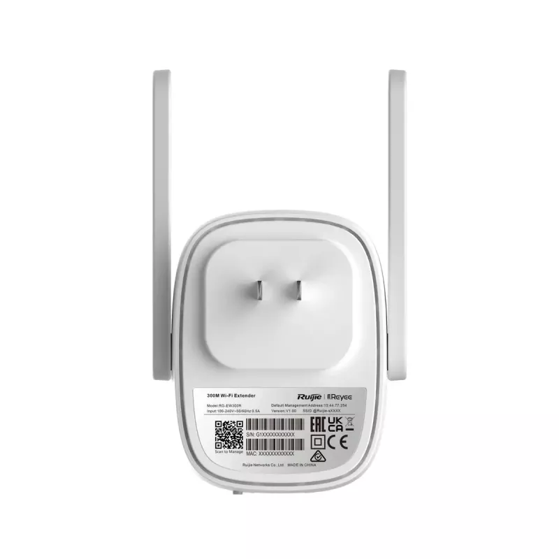 Ruijie RG-EW300R Mesh Wi-Fi sistēma Vienas joslas 2.4 GHz Wi-Fi 4 (802.11n) Balta 1x Ārējā antena