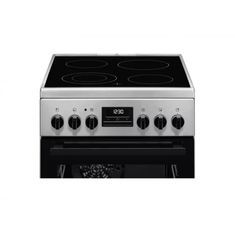 Brīvi stāvoša plīts Electrolux LKR540266X — 4 degļu keramiskā virsma, elektriskā krāsns 57 l, nerūsējošais tērauds, enerģijas klase A, 50 cm