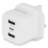 Dicota barošanas avots - kompakts, klēpjdatoram - 32 vati - 3 A - 3 izejas pieslēgvietas (USB-C, 2 x USB)