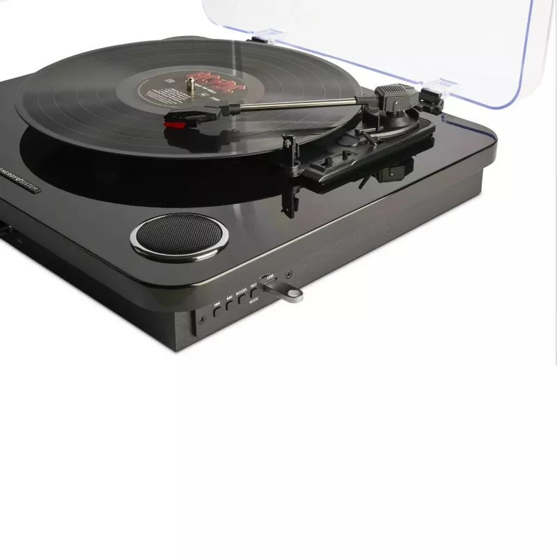 Audio skaņuplašu atskaņotājs ar siksnas piedziņu Energy Sistem BlackSpin Melns Caurspīdīgs 33 45 78 RPM