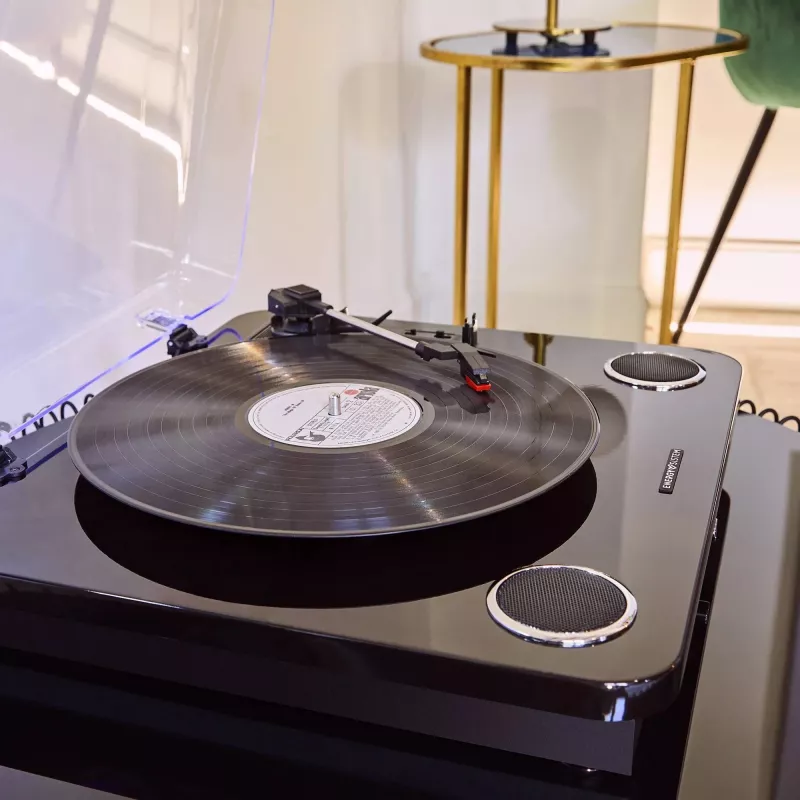 Audio skaņuplašu atskaņotājs ar siksnas piedziņu Energy Sistem BlackSpin Melns Caurspīdīgs 33 45 78 RPM