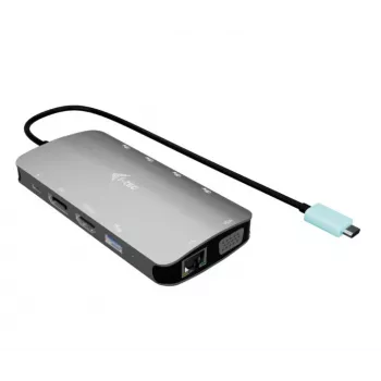 Docking Station ITEC i-tec USB-C Metal Nano 3x Display (DP, HDMI, VGA) ar Power Delivery 100 W, 4x USB-A, Gigabit Ethernet