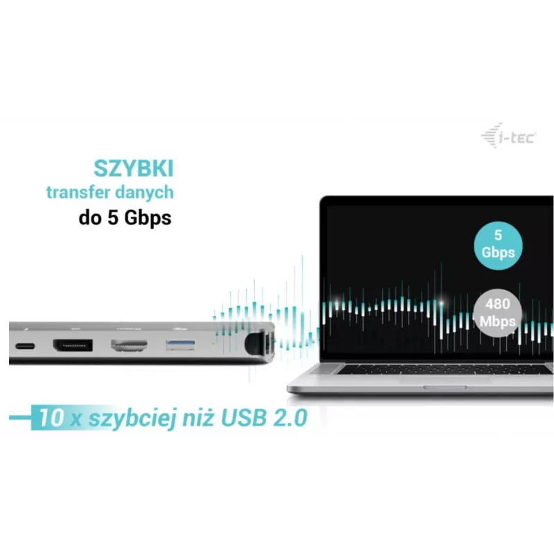 Docking Station ITEC i-tec USB-C Metal Nano 3x Display (DP, HDMI, VGA) ar Power Delivery 100 W, 4x USB-A, Gigabit Ethernet