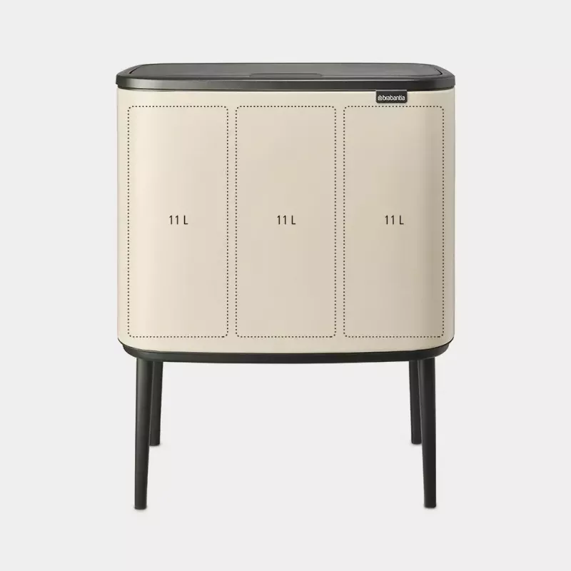 Brabantia Bo Touch atkritumu tvertne 33 L 3 grozi Bēša Platums 540 mm Dziļums 312 mm Augstums 680 mm
