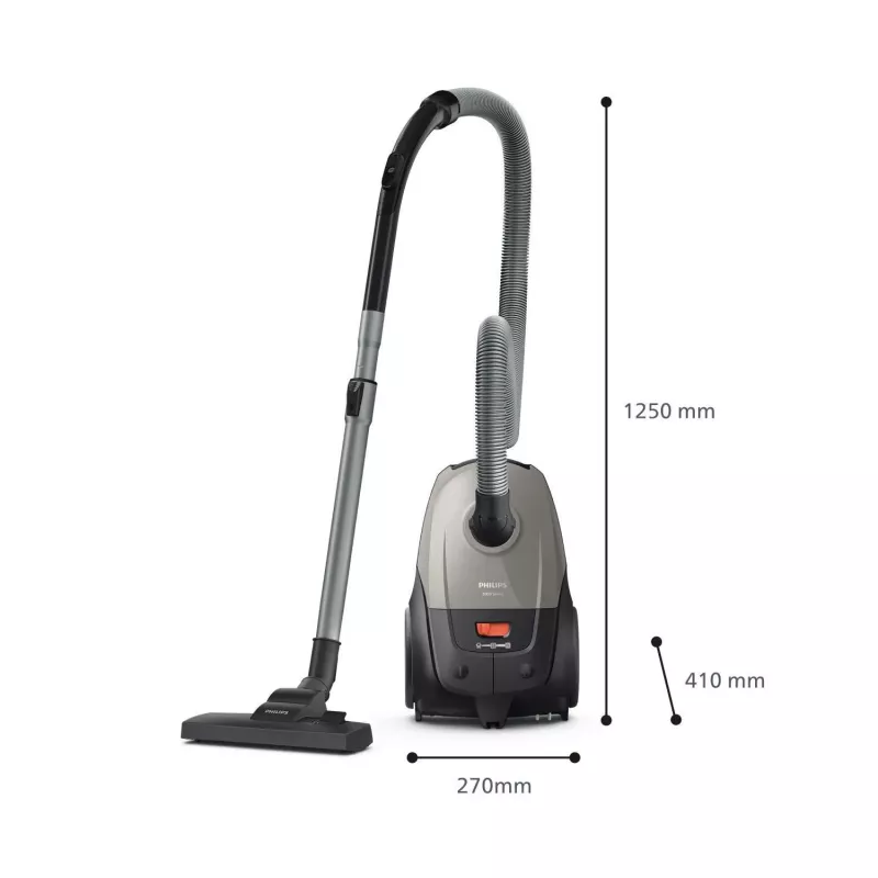 Cilindru putekļsūcējs Philips 2000 series XD2152/12 — 850 W, 3 L putekļu maiss, HEPA filtrs, sausā tīrīšana