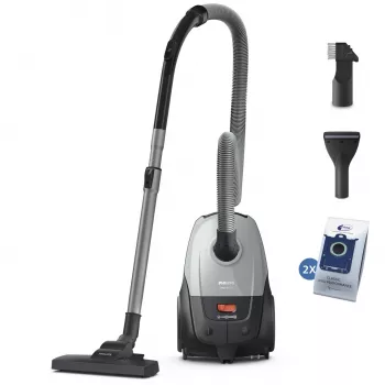 Cilindriskais putekļsūcējs Philips XD2142/12 — 850 W, 3 L putekļu maiss, HEPA filtrs, sausā tīrīšana