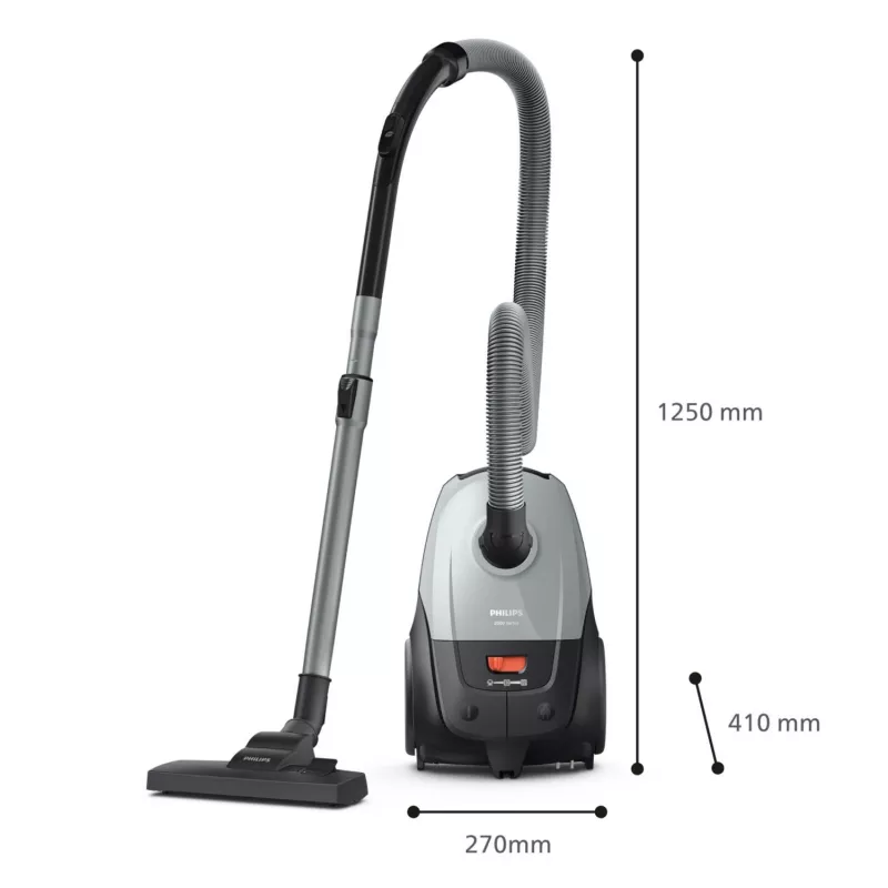 Cilindriskais putekļsūcējs Philips XD2142/12 — 850 W, 3 L putekļu maiss, HEPA filtrs, sausā tīrīšana