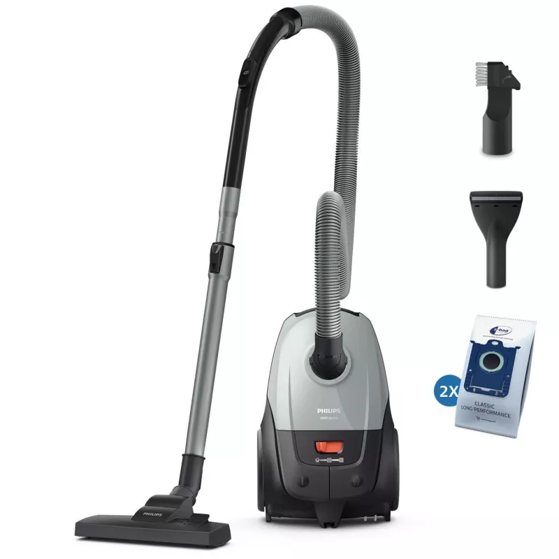 Cilindriskais putekļsūcējs Philips XD2142/12 — 850 W, 3 L putekļu maiss, HEPA filtrs, sausā tīrīšana