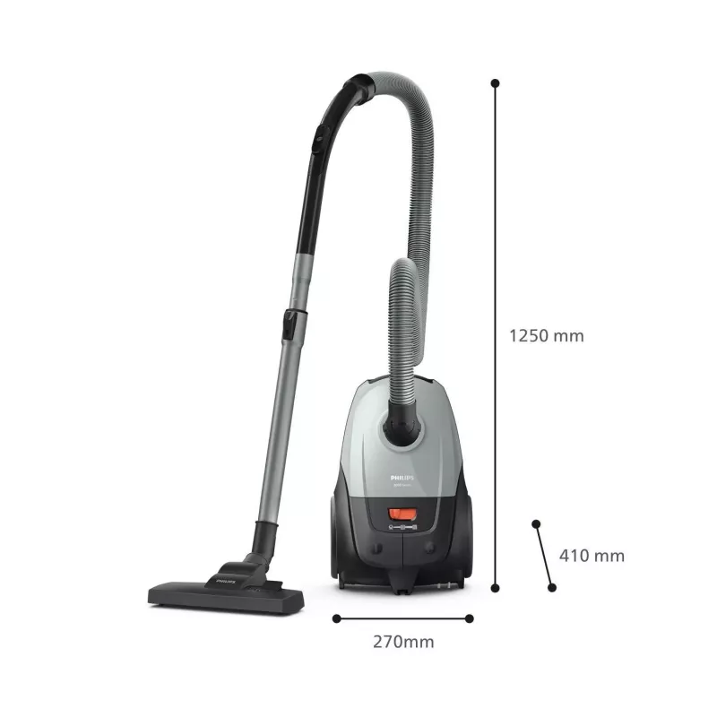 Cilindriskais putekļsūcējs Philips XD2142/12 — 850 W, 3 L putekļu maiss, HEPA filtrs, sausā tīrīšana
