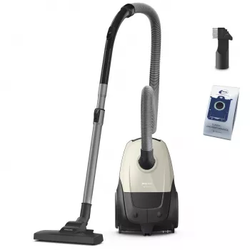 Putekļsūcējs | PHILIPS | Ieejas jauda 800 W | Putekļu tvertnes tilpums 3 L | Cilindriskais putekļsūcējs | Tīrīšanas veids Sausā | Putekļu konteiners Putekļu maiss | Krāsa Melna/Bēša | XD1101/10