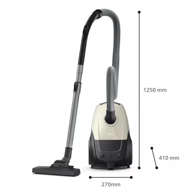 Putekļsūcējs | PHILIPS | Ieejas jauda 800 W | Putekļu tvertnes tilpums 3 L | Cilindriskais putekļsūcējs | Tīrīšanas veids Sausā | Putekļu konteiners Putekļu maiss | Krāsa Melna/Bēša | XD1101/10