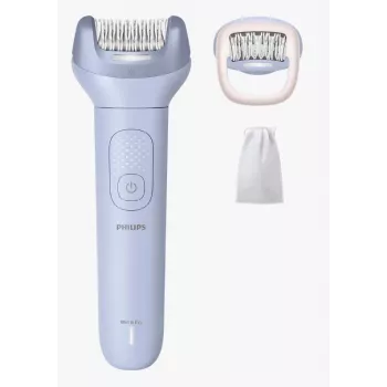 Epilators Philips 8000 Series BRE708/00 — bezvadu, mitrai un sausai lietošanai, 32 pincetes, 2 ātrumi, zils