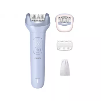 Epilators Philips 8000 Series BRE708/00 — bezvadu, mitrai un sausai lietošanai, 32 pincetes, 2 ātrumi, zils