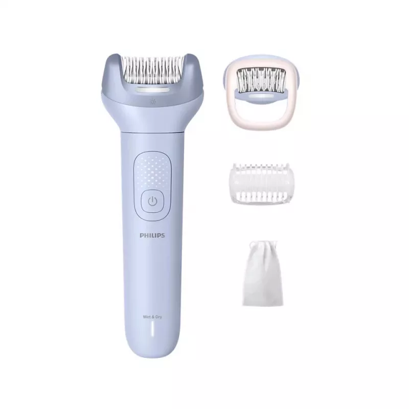 Epilators Philips 8000 Series BRE708/00 — bezvadu, mitrai un sausai lietošanai, 32 pincetes, 2 ātrumi, zils