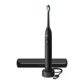 Uzlādējama skaņas zobu birste Philips 3100 series HX4033/32 — litija jonu akumulators, 1 rokturis, 1 birstes galviņa, Daily Care režīms, melna