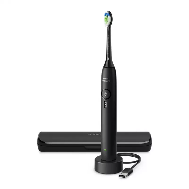 Uzlādējama skaņas zobu birste Philips 3100 series HX4033/32 — litija jonu akumulators, 1 rokturis, 1 birstes galviņa, Daily Care režīms, melna