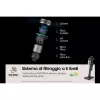 Stick vacuum Samsung VS20C9554TK — Baterija, litija jonu, 580 W, bez maisiņa 0,8 l, cikloniska, melna