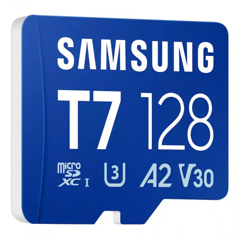 MicroSDXC atmiņas karte Samsung T7 128 GB UHS-I U3 V30 170 MB/s Zila