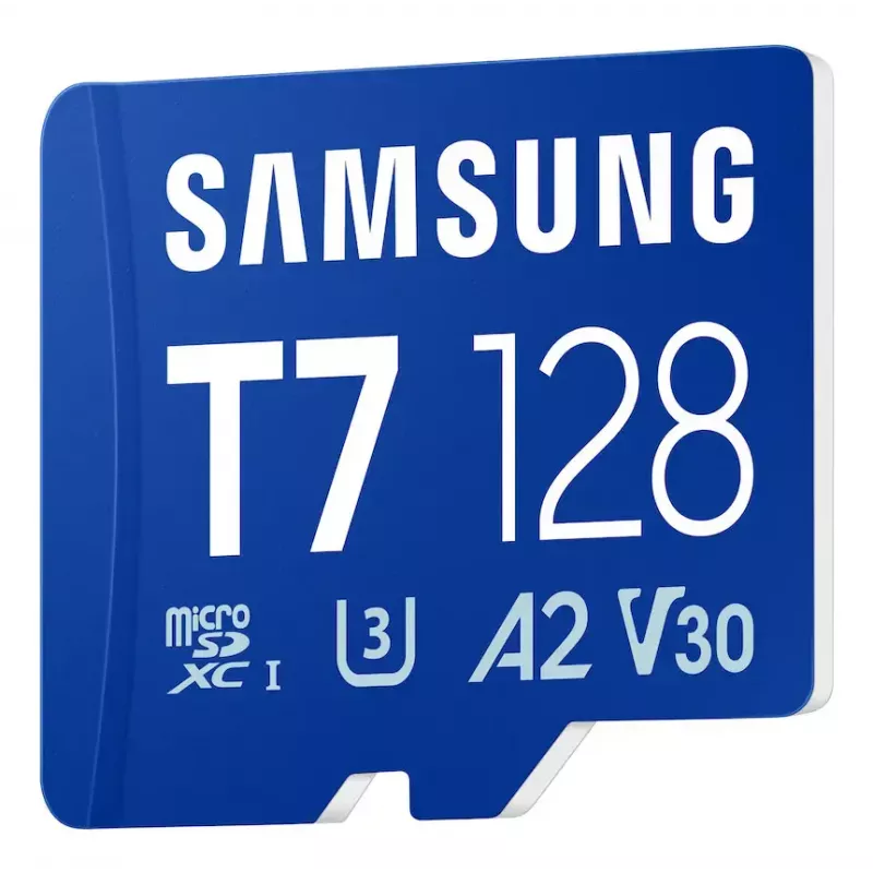 MicroSDXC atmiņas karte Samsung T7 128 GB UHS-I U3 V30 170 MB/s Zila