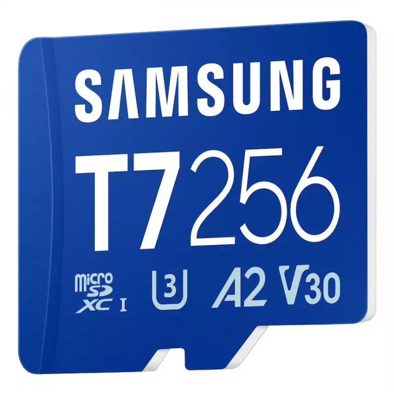 MicroSDXC atmiņas karte Samsung T7 256 GB UHS-I U3 V30 lasīšana 170 MB/s Zila