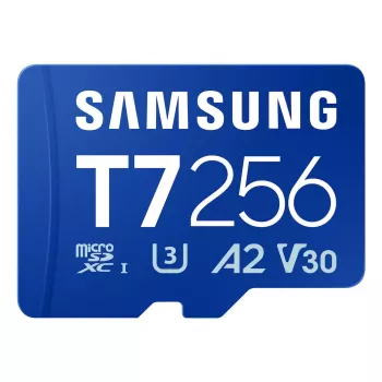 MicroSDXC atmiņas karte Samsung T7 256 GB UHS-I U3 V30 lasīšana 170 MB/s Zila