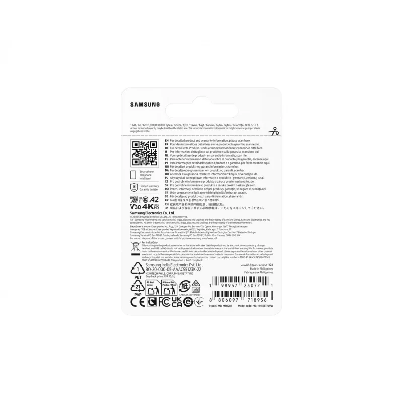 Atmiņas karte MB-MH128T/WW T9 microSD 128GB